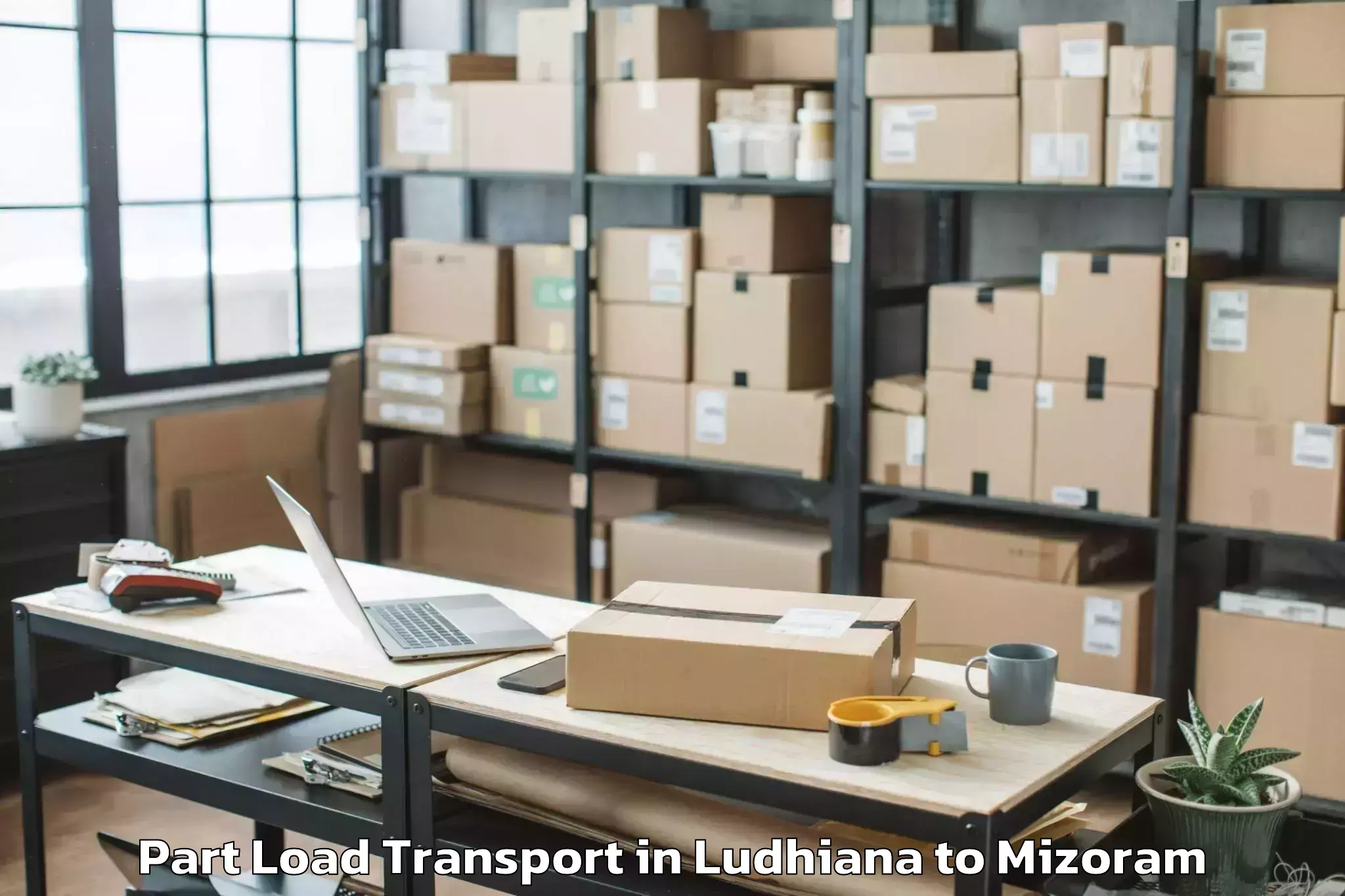 Easy Ludhiana to Mamit Part Load Transport Booking